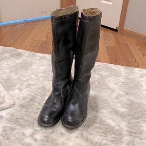 Bed Stu tall boots, metallic silver grey size 9.5 (they run small)